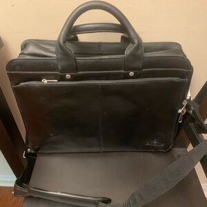 Black Leather Men's Briefcase
